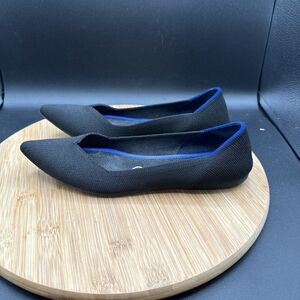 Rothy's The Point Womens Size 7 Ballet Flats Black Slip On Shoes